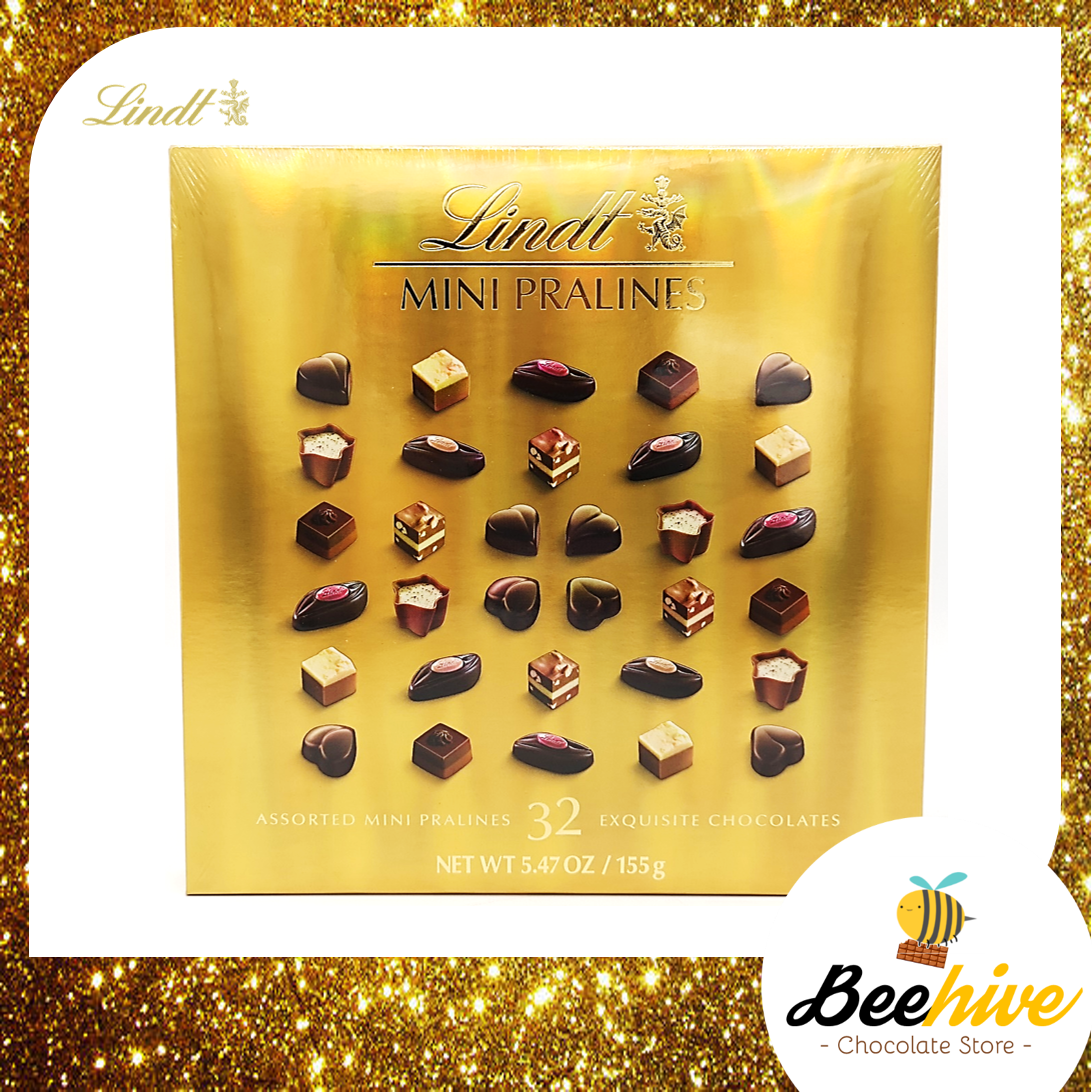Lindt Assorted Mini Pralines 32 Exquisite Chocolates 155g (Gold)